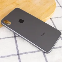 TPU + Glass чохол GLOSSY Logo Full camera для Apple iPhone XS Max (6.5 ") Сірий