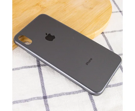 TPU+Glass чехол GLOSSY Logo Full camera для Apple iPhone XS Max (6.5") Серый