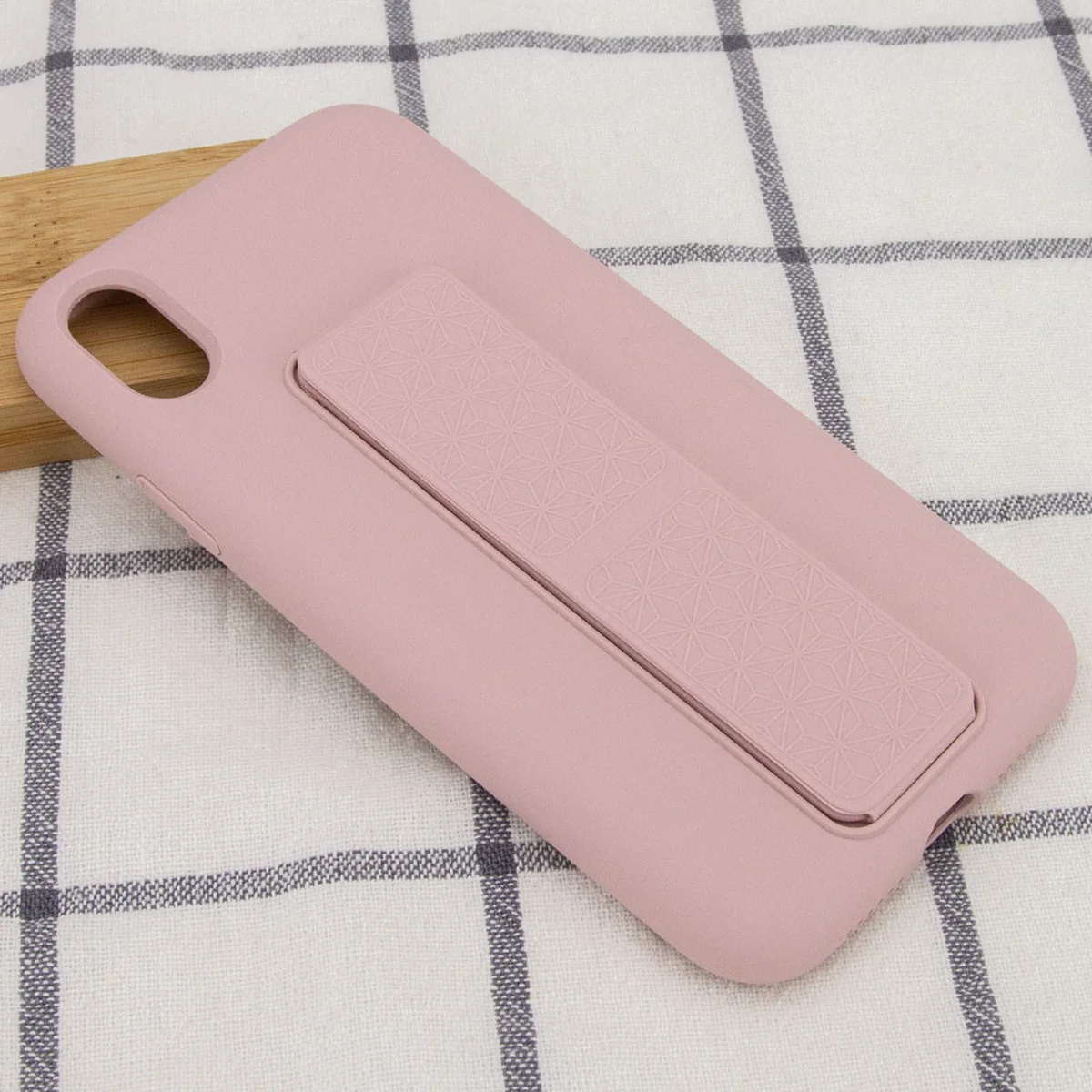Чехол Silicone Case Hand Holder для Apple iPhone XS Max (6.5") Розовый / Pink Sand