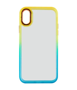 Чехол TPU+PC Fresh sip series для Apple iPhone XS Max (6.5") Бирюзовый / Оранжевый