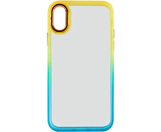 Чехол TPU+PC Fresh sip series для Apple iPhone XS Max (6.5") Бирюзовый / Оранжевый