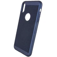 Ультратонкий дихаючий чохол Grid case для Apple iPhone XS Max (6.5 ") Темно-синій