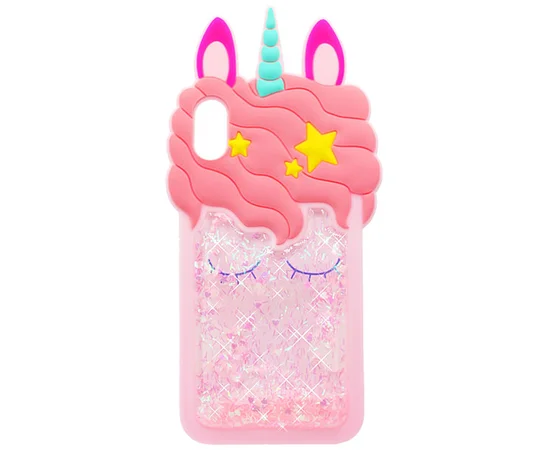 Силиконовый чехол Unicorn 3D для Apple iPhone XS Max (6.5") Розовый