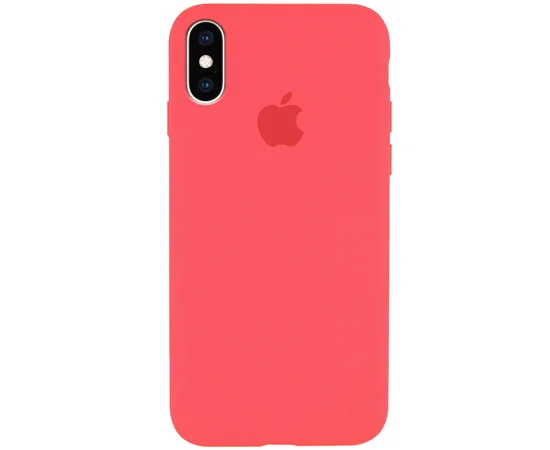 Чохол Silicone Case Full Protective (AA) для Apple iPhone XS Max (6.5 ") Кавуновий / Watermelon red