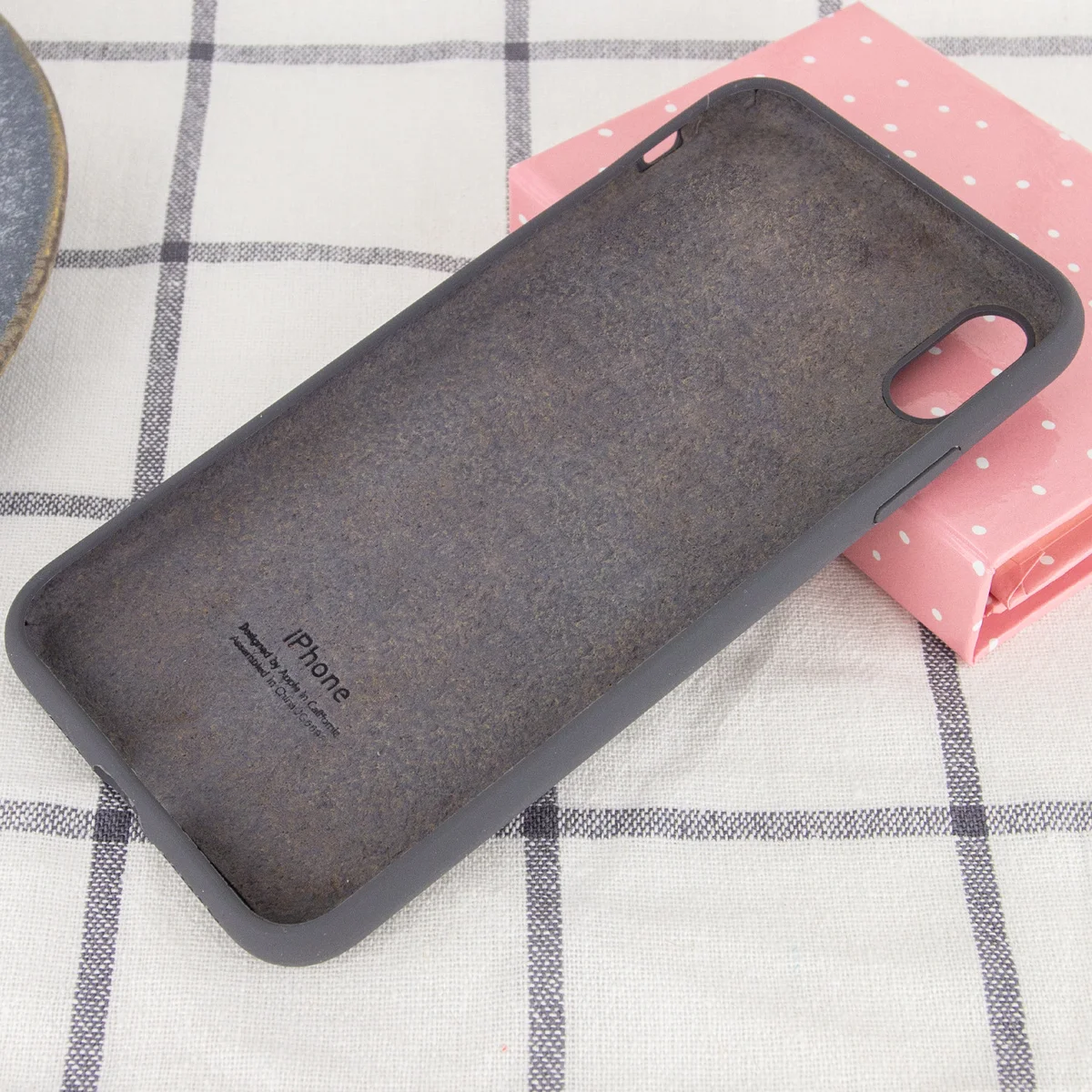 Чохол Silicone case (A) (з закритим низом) для Apple iPhone XS Max (6.5 ") Сірий / Dark Grey