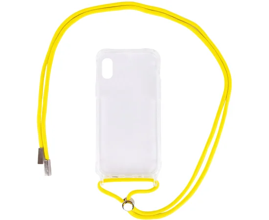 Чехол TPU Crossbody Transparent для Apple iPhone XS Max (6.5") Желтый