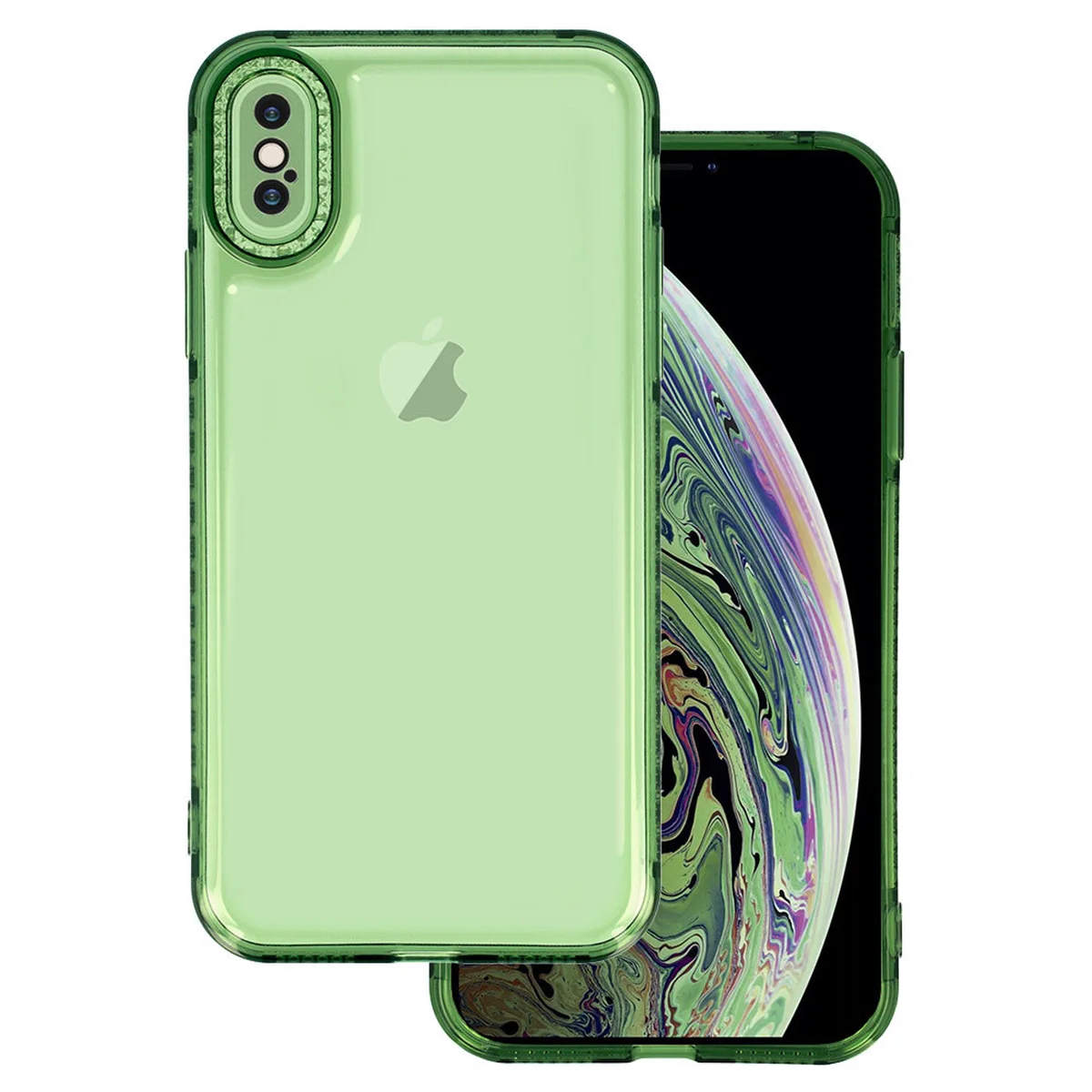 Чохол TPU Starfall Clear Apple iPhone XS Max (6.5") Зелений