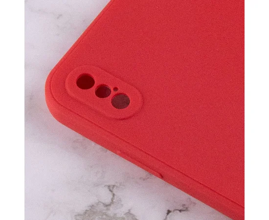 Силиконовый чехол Candy Full Camera для Apple iPhone XS Max (6.5") Красный / Camellia