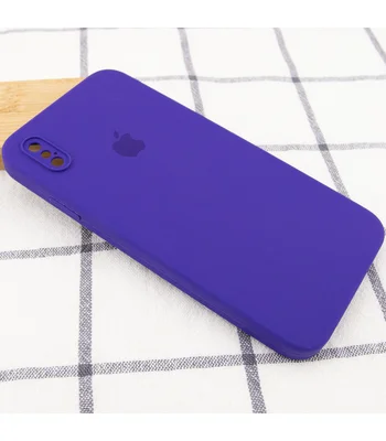 Чехол Silicone Case Square Full Camera Protective (AA) для Apple iPhone XS Max (6.5") Фиолетовый / Ultra Violet