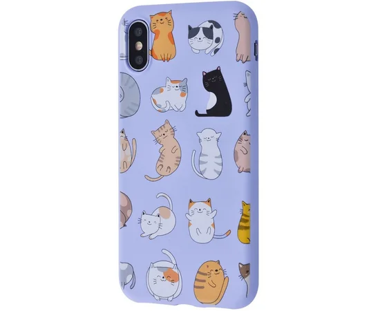 TPU чехол WAVE Fancy для Apple iPhone XS Max (6.5") Funny cats / Light purple
