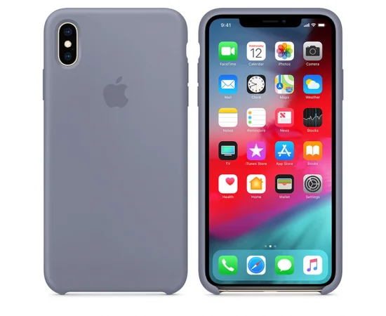 Чехол Silicone case (A) для Apple iPhone XS Max (6.5") Серый / Lavender Gray
