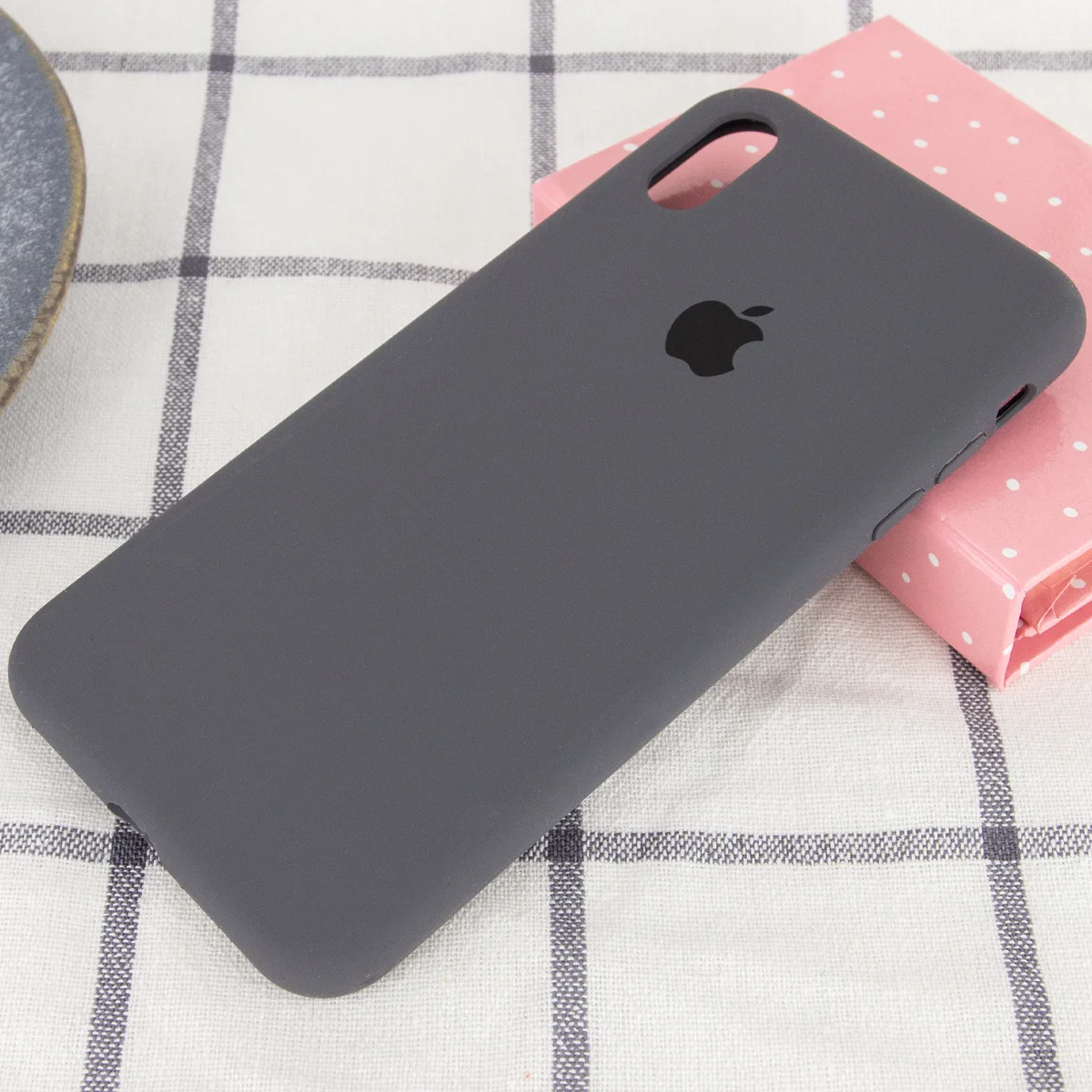 Чохол Silicone case (A) (з закритим низом) для Apple iPhone XS Max (6.5 ") Сірий / Dark Grey