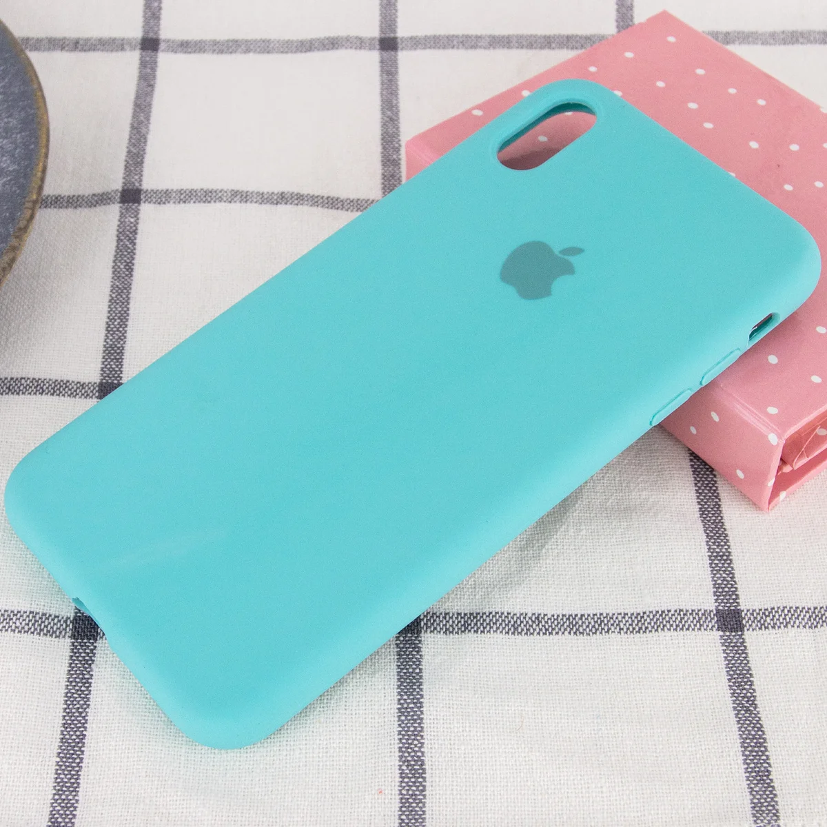 Чехол Silicone case (A) (с закрытым низом) для Apple iPhone XS Max (6.5") Бирюзовый / Marine Green