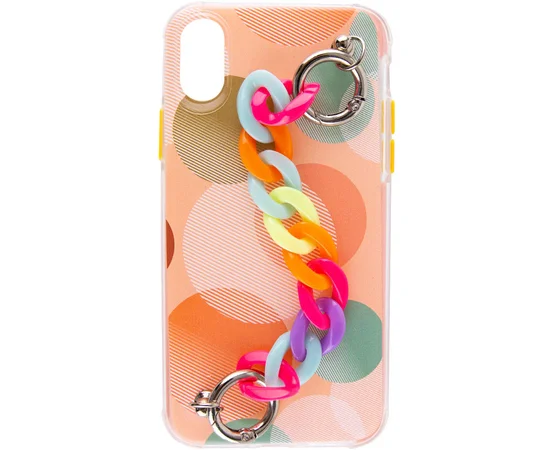 TPU+PC чехол Colorspot с ремешком-цепью для Apple iPhone XS Max (6.5") Bubbles