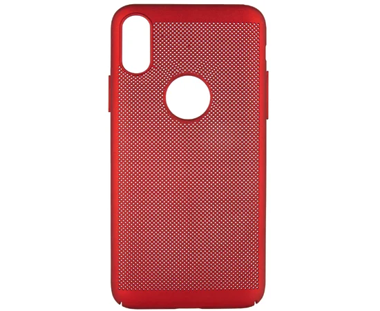 Ультратонкий дышащий чехол Grid case для Apple iPhone XS Max (6.5") Красный