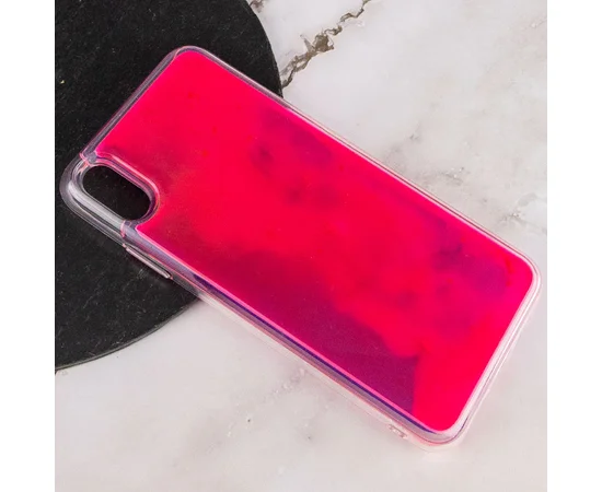 Неоновый чехол Neon Sand glow in the dark для Apple iPhone XS Max (6.5") Фиолетовый / Розовый