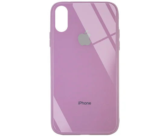 TPU+Glass чехол GLOSSY Logo (opp) для Apple iPhone XS Max (6.5") Лиловый / Lilac Pride