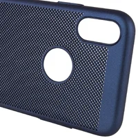 Ультратонкий дихаючий чохол Grid case для Apple iPhone XS Max (6.5 ") Темно-синій