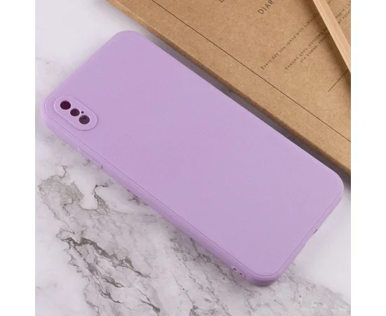 Силиконовый чехол Candy Full Camera для Apple iPhone XS Max (6.5") Сиреневый / Dasheen