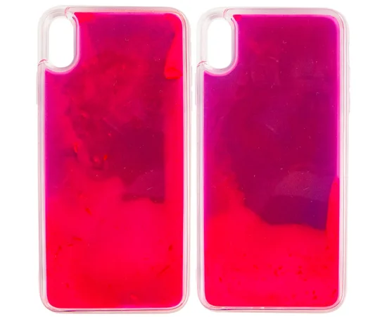 Неоновый чехол Neon Sand glow in the dark для Apple iPhone XS Max (6.5") Фиолетовый / Розовый