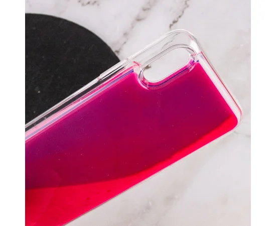 Неоновый чехол Neon Sand glow in the dark для Apple iPhone XS Max (6.5") Фиолетовый / Розовый