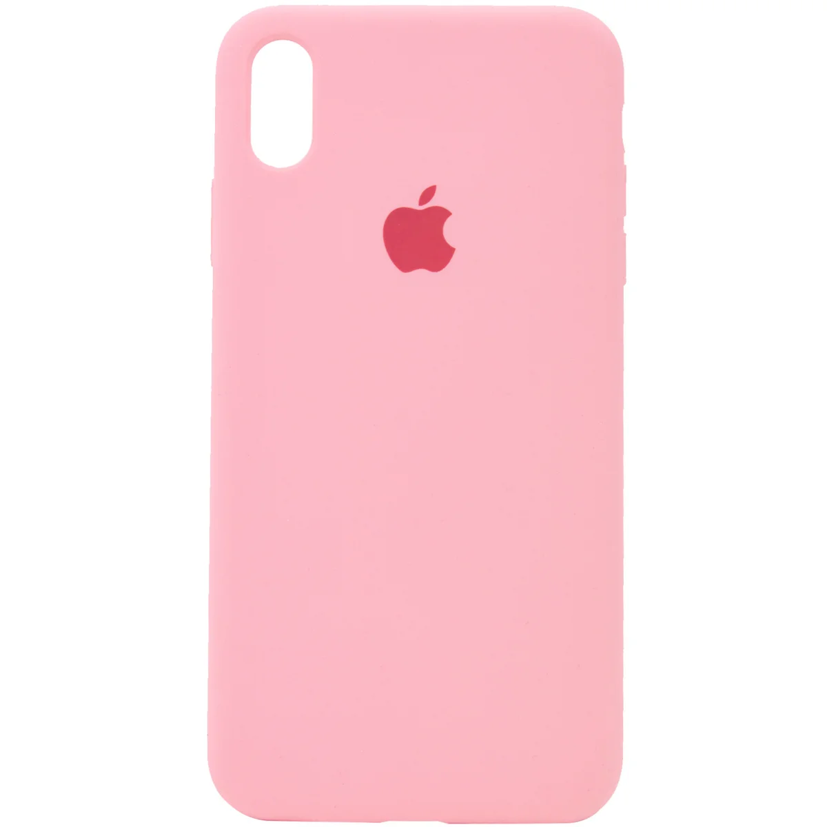 Чехол Silicone case (A) (с закрытым низом) для Apple iPhone XS Max (6.5") Розовый / Pink