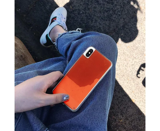 Неоновый чехол Neon Sand glow in the dark для Apple iPhone XS Max (6.5") Оранжевый