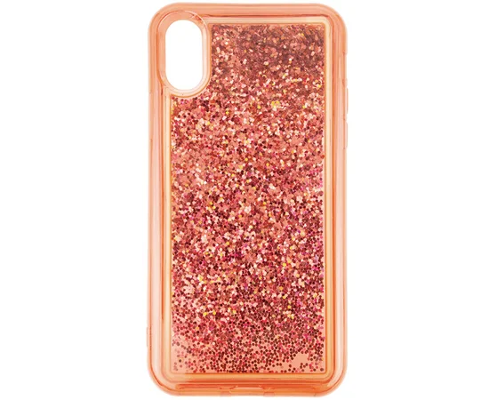 TPU+PC чехол Sparkle (glitter) для Apple iPhone XS Max (6.5") Персиковый