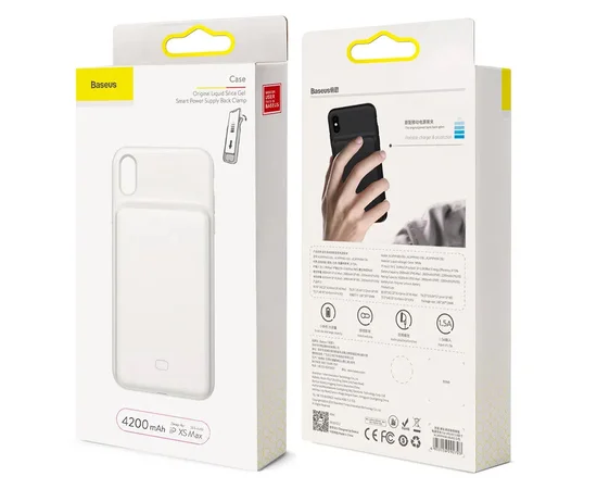 Чехол-аккумулятор Baseus Silicone Backpack 4200 mAh Apple iPhone XS Max (6.5") Белый