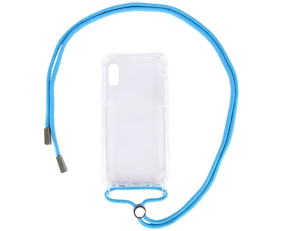 Чехол TPU Crossbody Transparent для Apple iPhone XS Max (6.5") Голубой