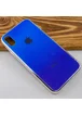 TPU+Glass чехол Gradient Rainbow с лого для Apple iPhone XS Max (6.5") Синий