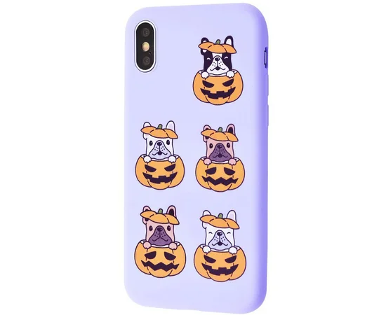 TPU чехол WAVE Fancy для Apple iPhone XS Max (6.5") Dog in pumpkin / Light purple