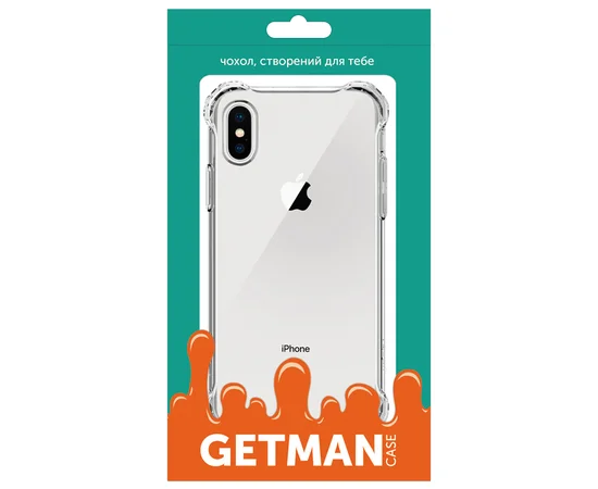 TPU чехол GETMAN Ease с усиленными углами для Apple iPhone XS Max (6.5") Прозрачный / Transparent