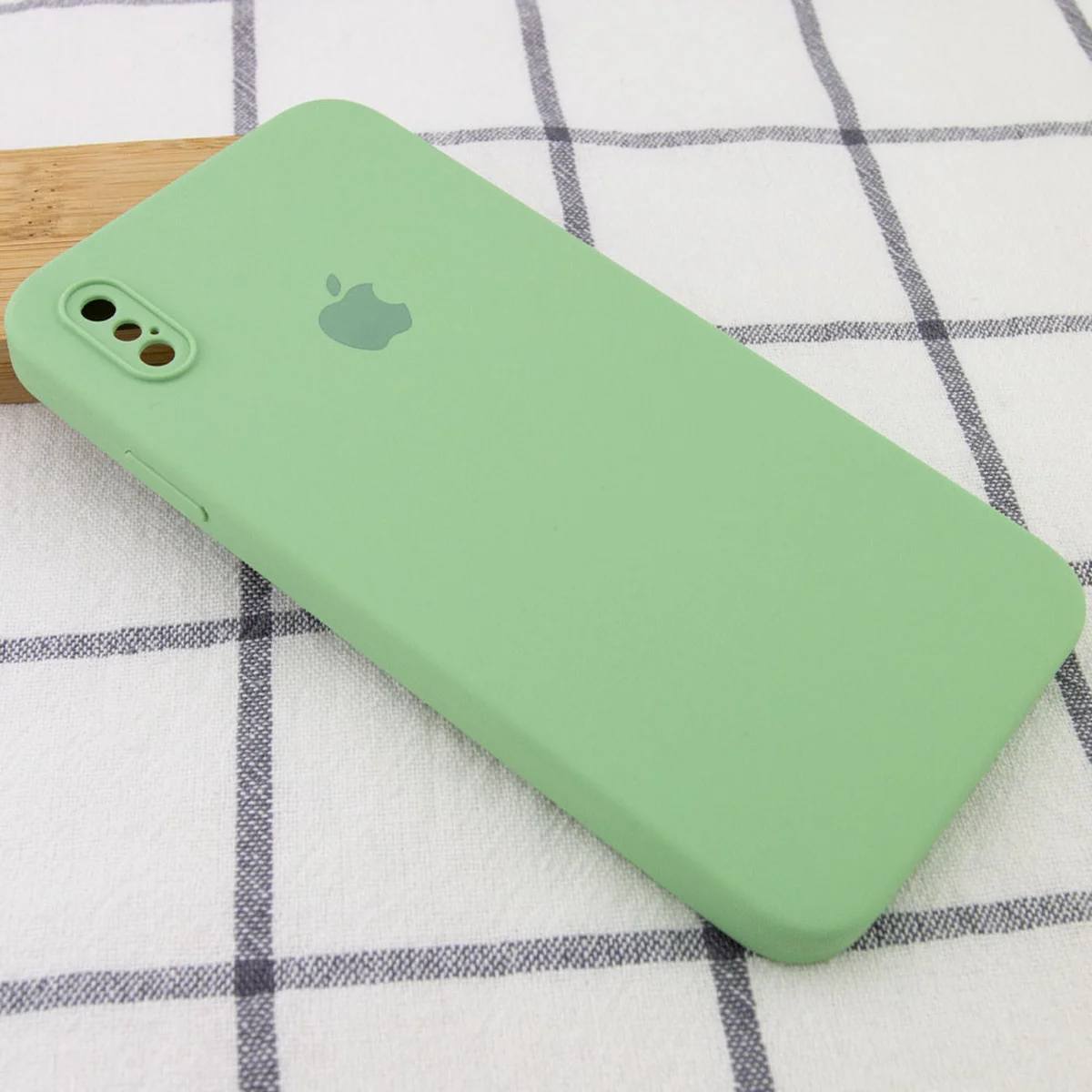 Чехол Silicone Case Square Full Camera Protective (AA) для Apple iPhone XS Max (6.5") Мятный / Mint