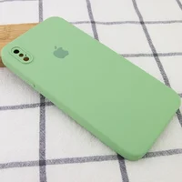 Чехол Silicone Case Square Full Camera Protective (AA) для Apple iPhone XS Max (6.5") Мятный / Mint