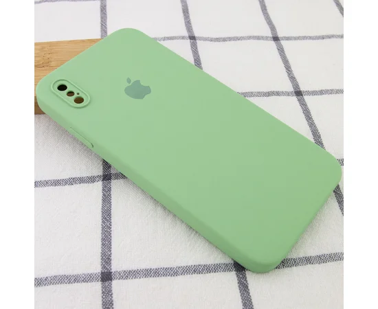 Чохол Silicone Case Square Full Camera Protective (AA) для Apple iPhone XS Max (6.5 ") М'ятний / Mint