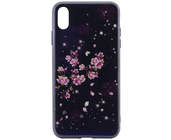 TPU+Glass чехол Fantasy с глянцевыми торцами для Apple iPhone XS Max (6.5") Цветение