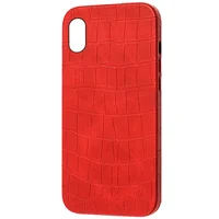 Шкіряний чохол Croco Leather для Apple iPhone XS Max (6.5 ") Red