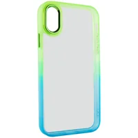 Чехол TPU+PC Fresh sip series для Apple iPhone XS Max (6.5") Бирюзовый / Лимонный