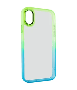 Чехол TPU+PC Fresh sip series для Apple iPhone XS Max (6.5") Бирюзовый / Лимонный