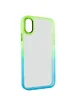 Чехол TPU+PC Fresh sip series для Apple iPhone XS Max (6.5") Бирюзовый / Лимонный