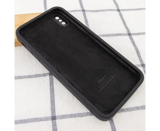 Чехол Silicone Case Square Full Camera Protective (AA) для Apple iPhone XS Max (6.5") Черный / Black