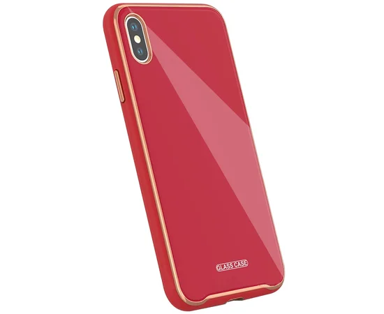 TPU+Glass чехол Venezia для Apple iPhone XS Max (6.5") Красный / Camellia