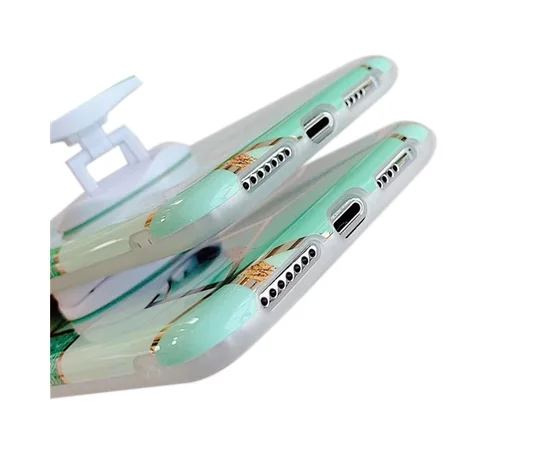 TPU Чехол Геометрия с держателем для телефона для Apple iPhone XS Max (6.5") Бирюзовый