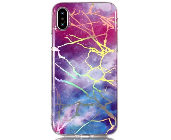 TPU чехол Marble Series для Apple iPhone XS Max (6.5") Синий / Сиреневый