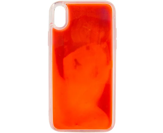 Неоновый чехол Neon Sand glow in the dark для Apple iPhone XS Max (6.5") Фиолетовый / Оранжевый