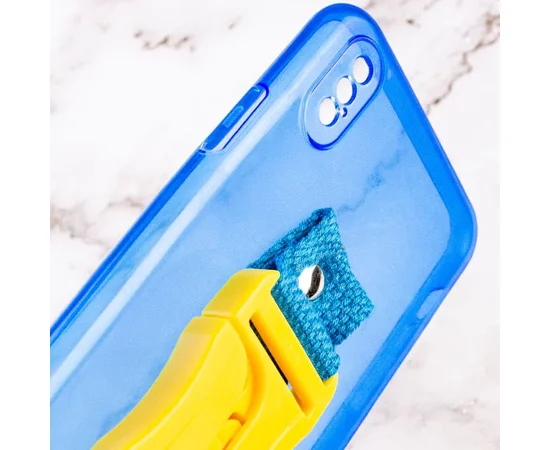 Чехол Handfree с цветным ремешком для Apple iPhone XS Max (6.5") Синий