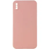 Силиконовый чехол Candy Full Camera для Apple iPhone XS Max (6.5") Розовый / Pink Sand