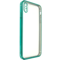 Прозрачный силиконовый чехол с глянцевой окантовкой Full Camera для Apple iPhone XS Max (6.5") Зеленый