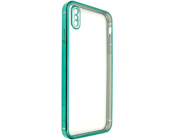 Прозрачный силиконовый чехол с глянцевой окантовкой Full Camera для Apple iPhone XS Max (6.5") Зеленый